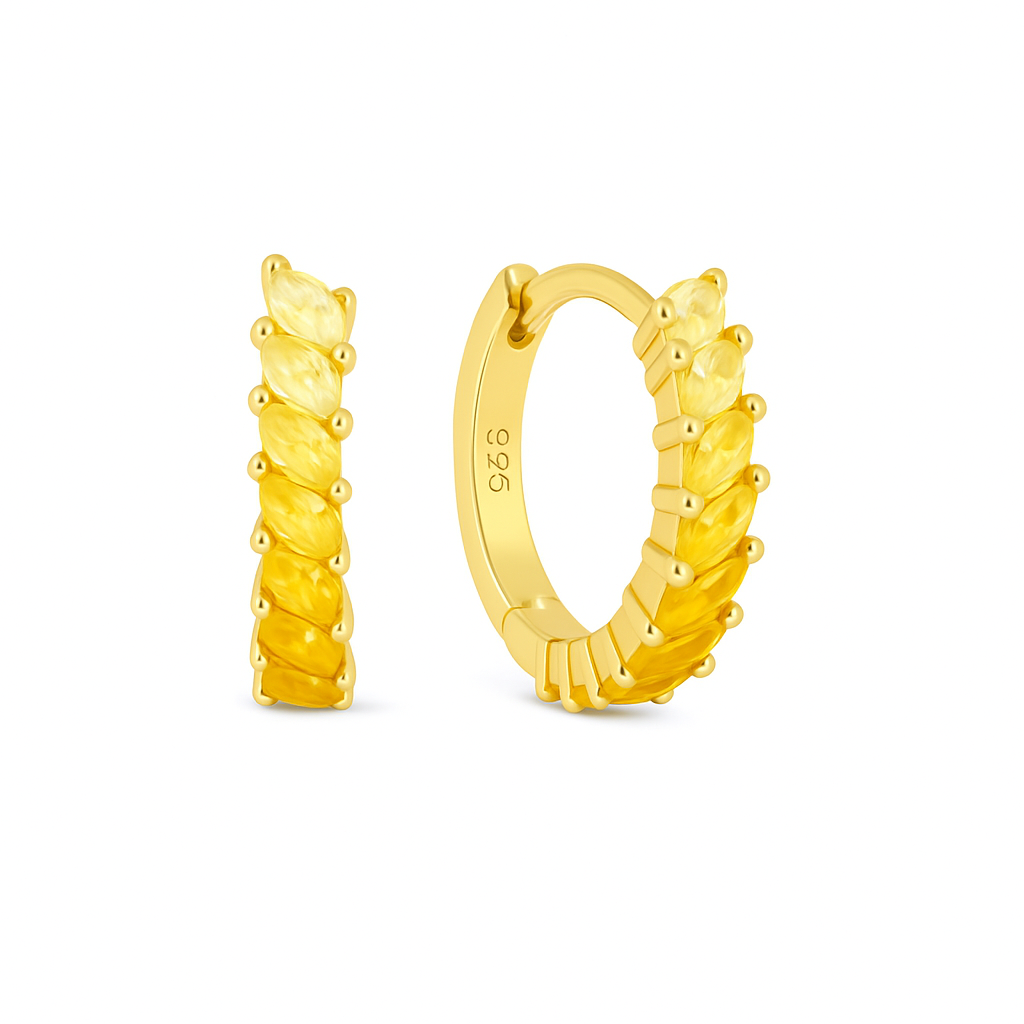 Argollas Rainbow Cuff - amarillos  - Plata de ley 925