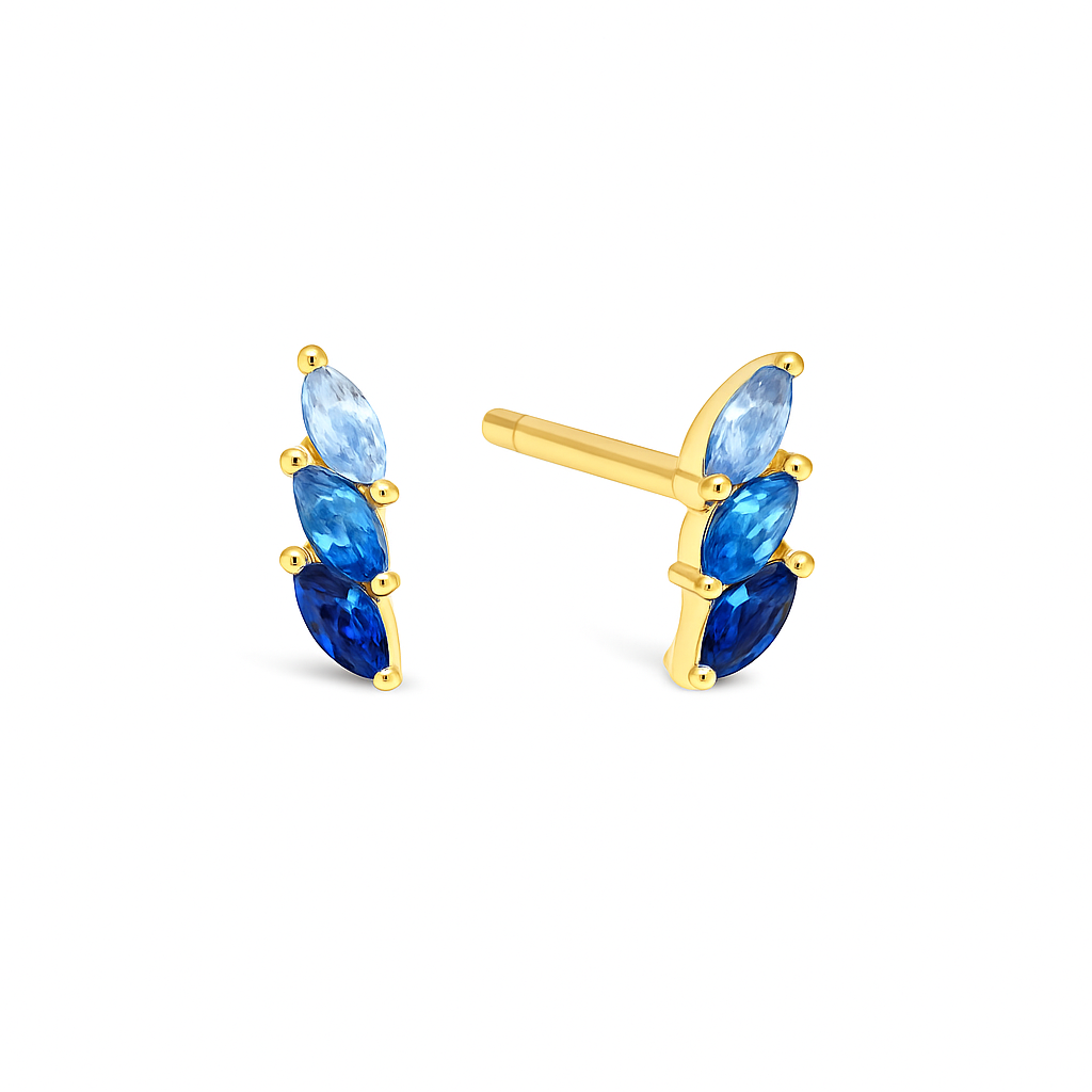 Stud Rainbow Cuff individual - azul - Plata de ley 925