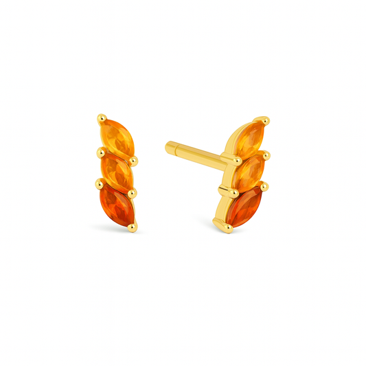 Stud Rainbow Cuff individual - naranja - Plata de ley 925