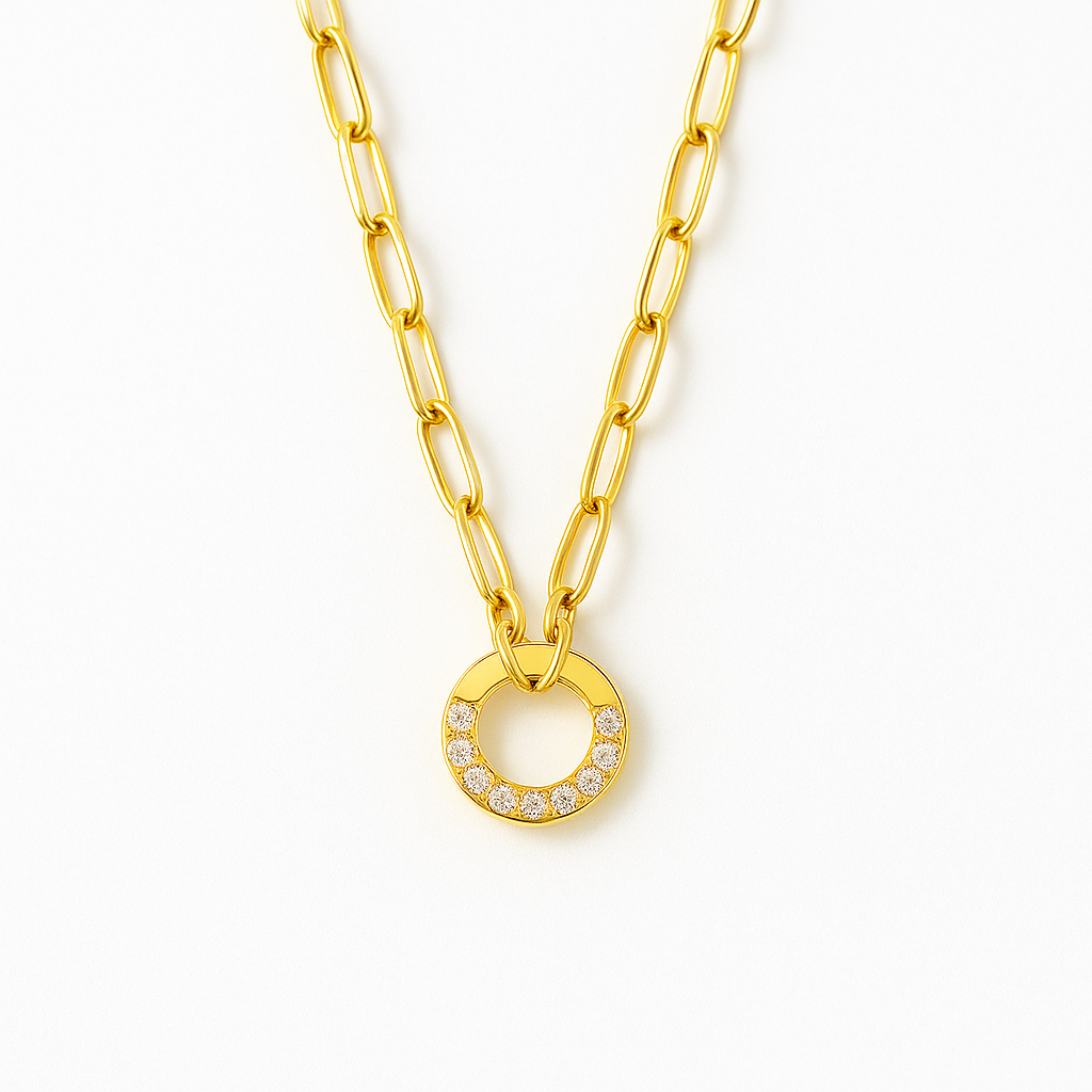 Collar de cadena de tennis - dorado