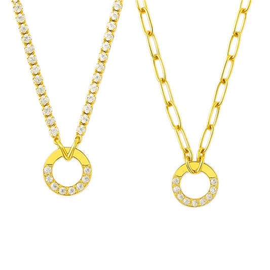 Collar de cadena de tennis - dorado