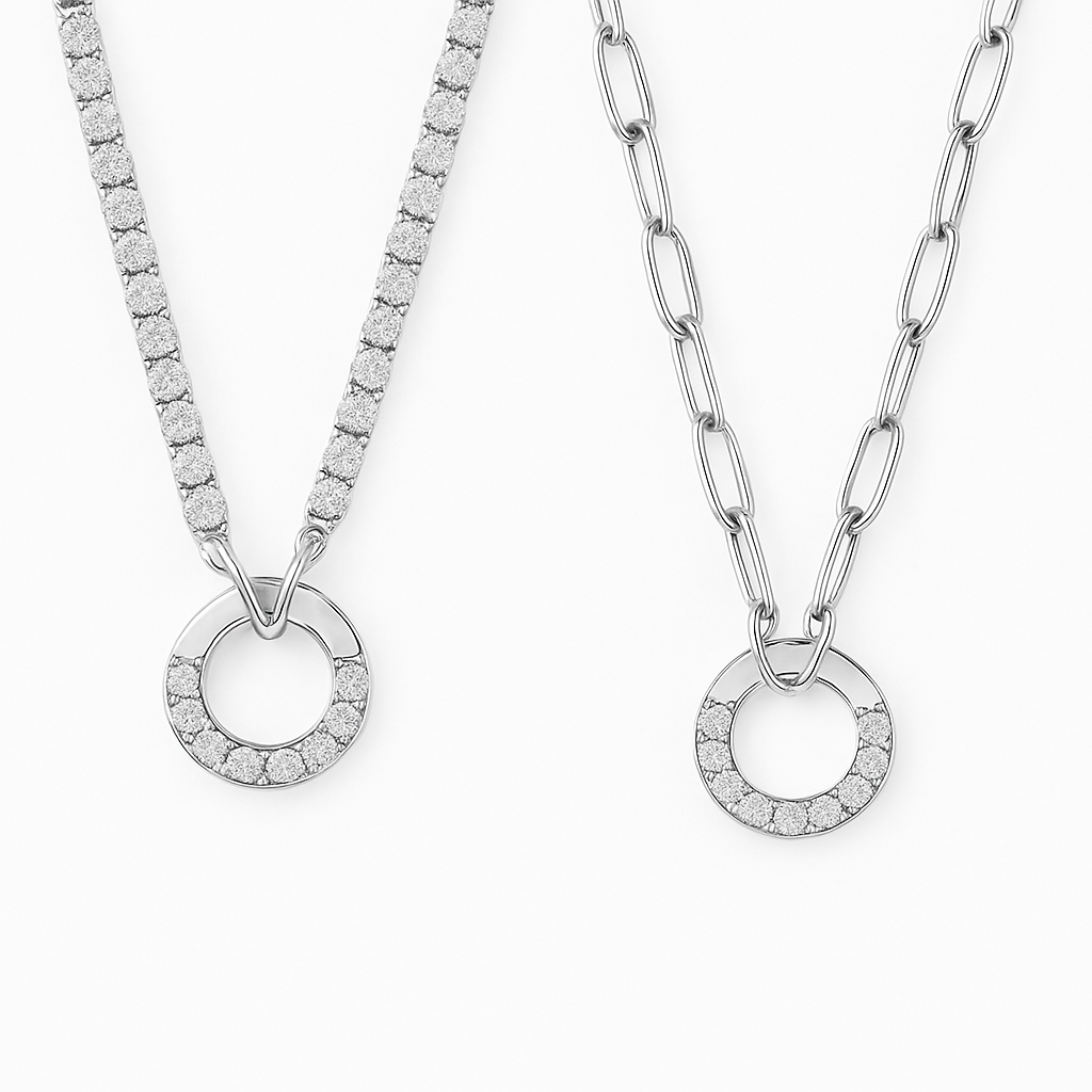 Collar de cadena de tennis - plateado