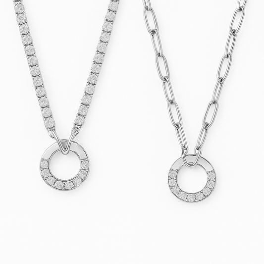 Collar de cadena de tennis - plateado