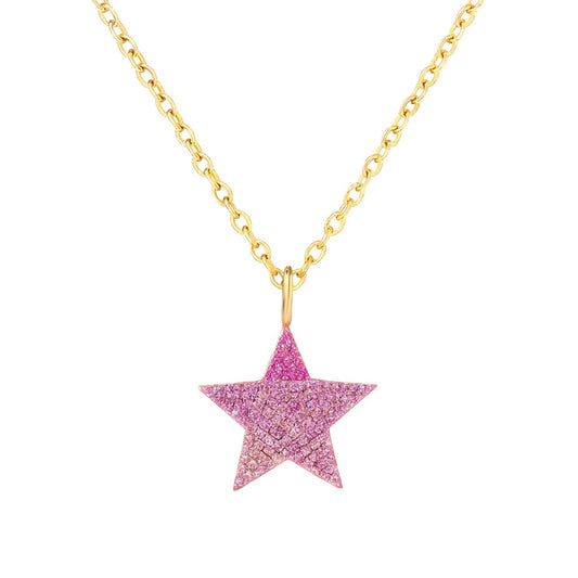 Collar de estrella full glam rosado