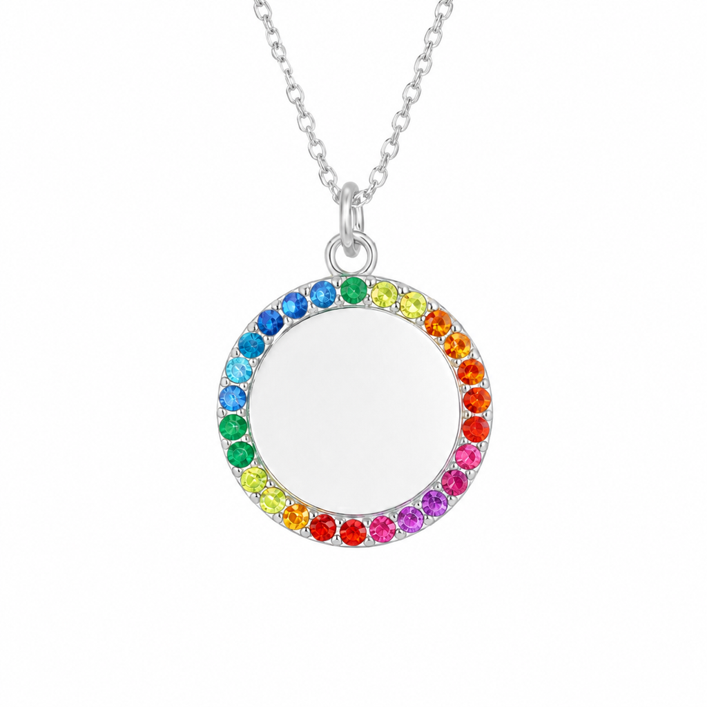 Placa círculo multicolor para personalizar con láser - 16mm mediana