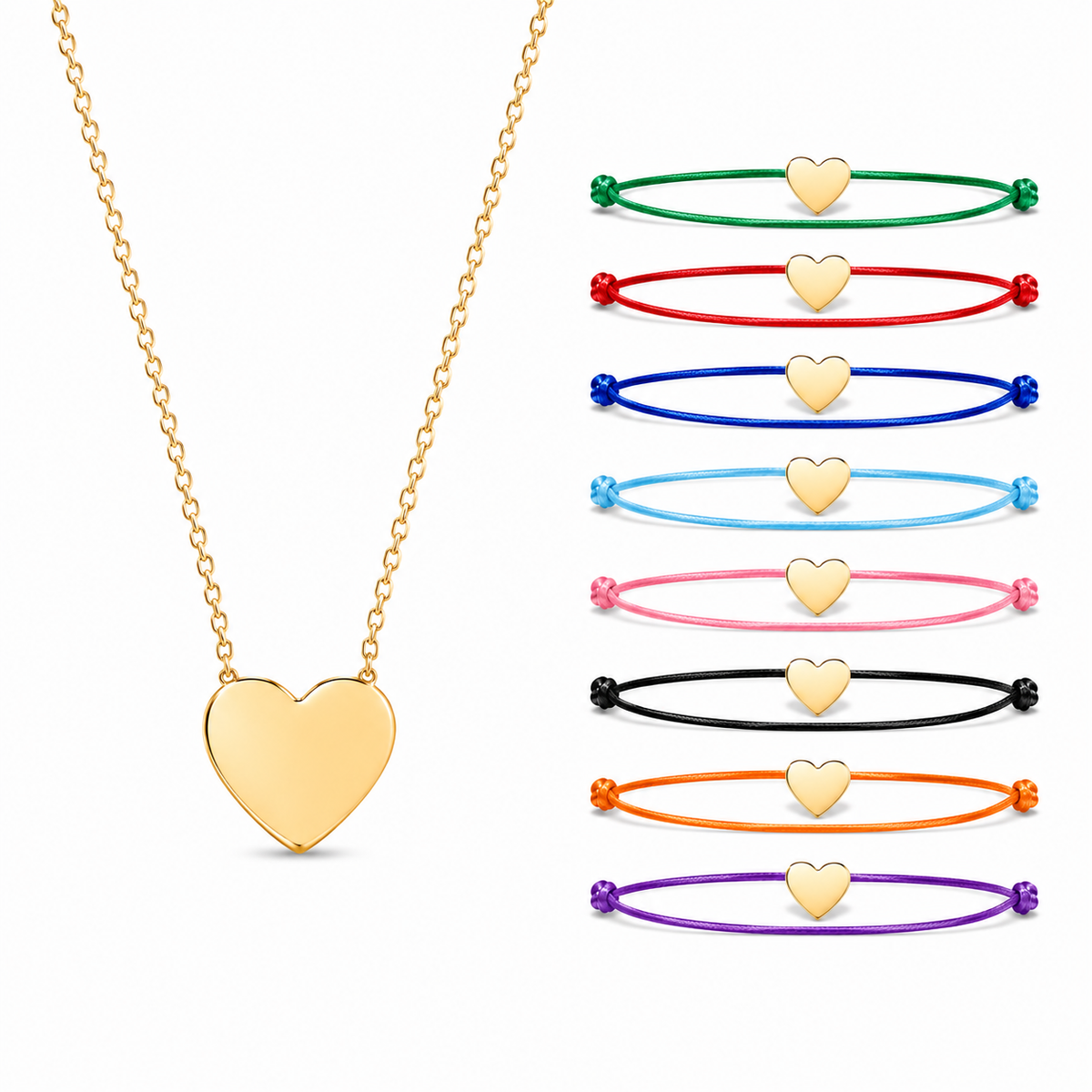 Pulsera make a wish! - set de corazones ( El collar es personalizado )