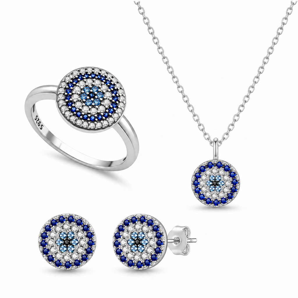 Set de ojo turco - plata 925