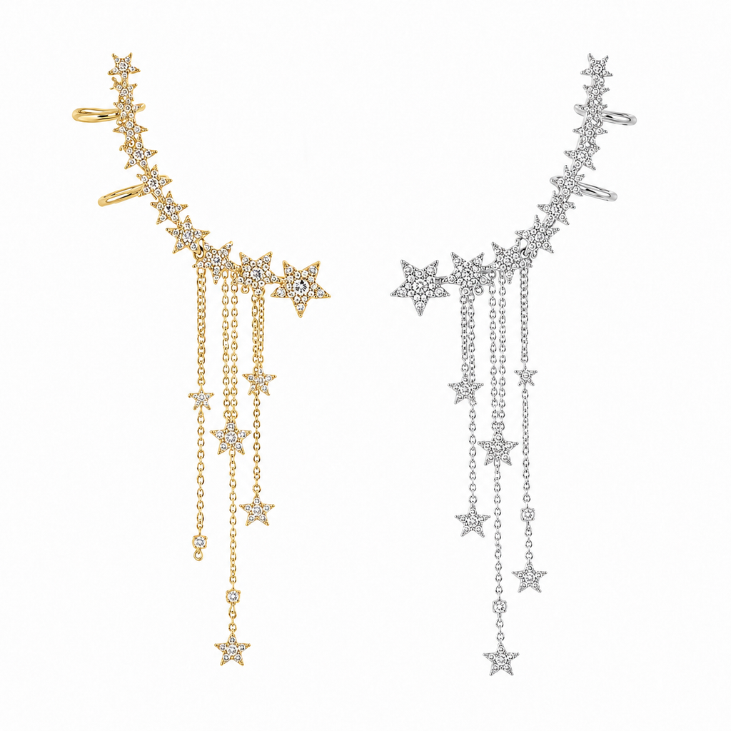 Starfall Ear Cuff - incluye el broche de flecos