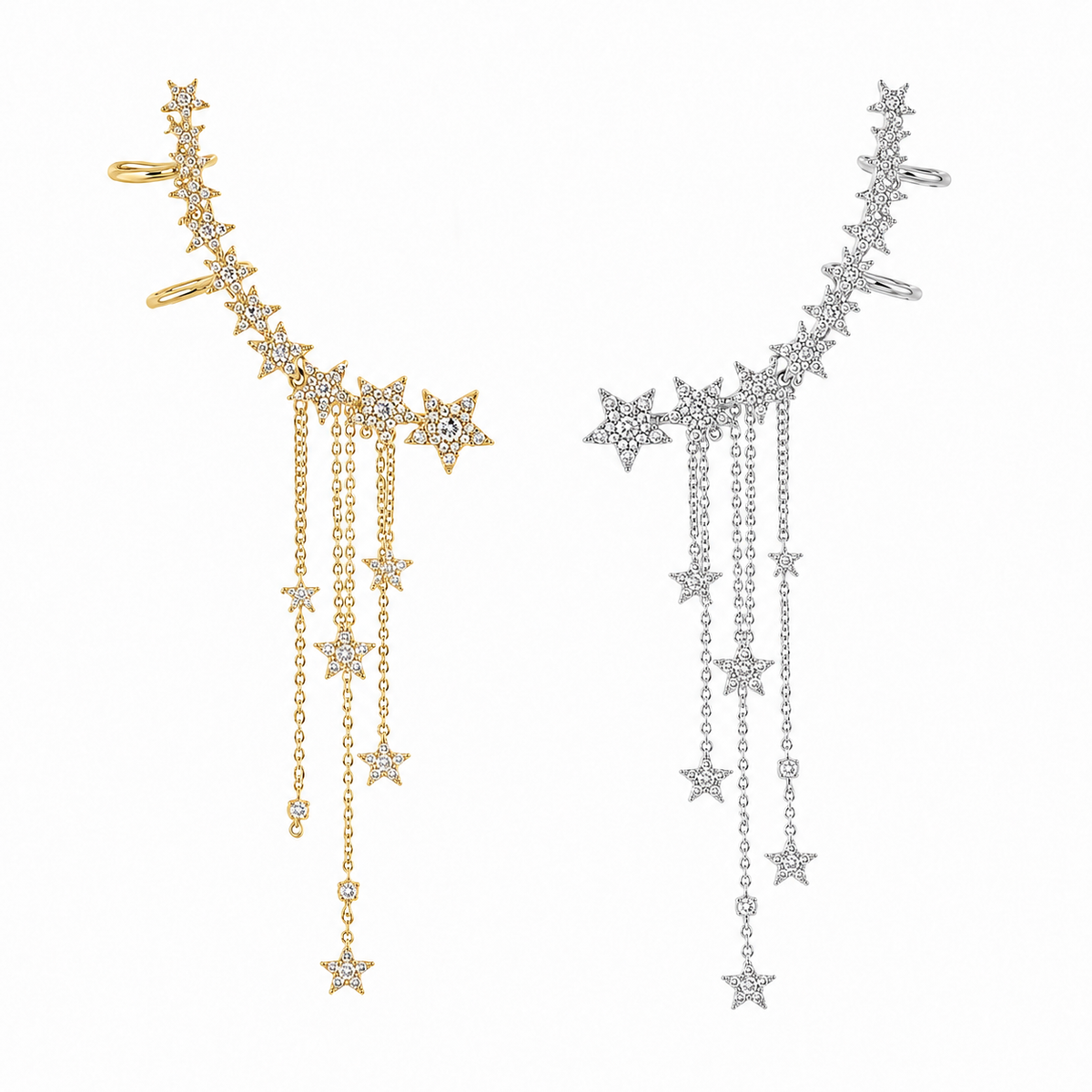 Starfall Ear Cuff - incluye el broche de flecos