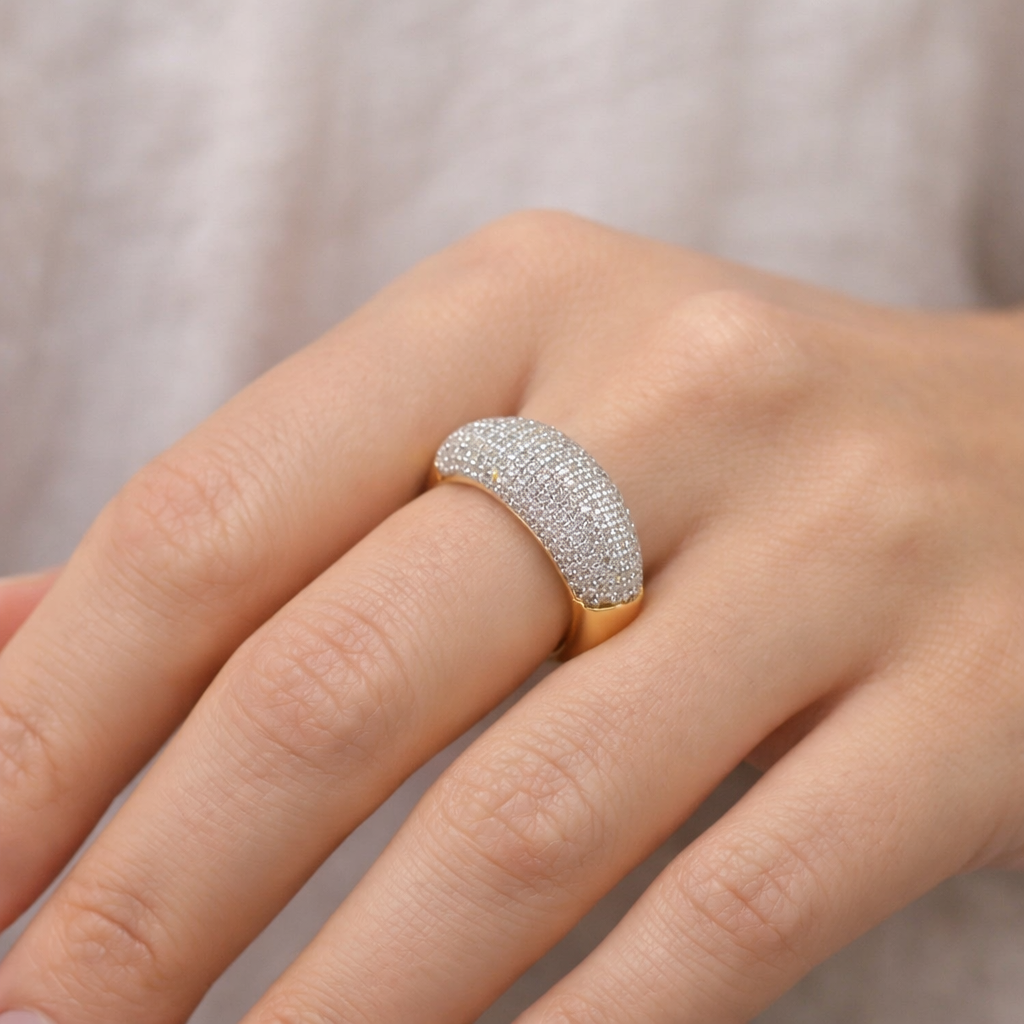 Luna Pavé Ring - Plata de ley 925