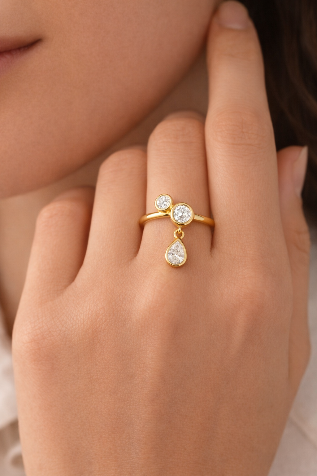 Anillo Doble Gota - Plata de ley 925