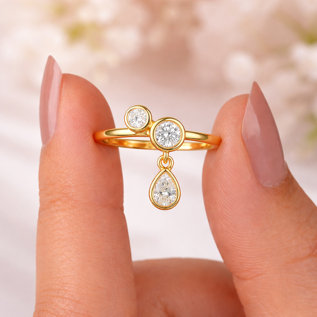 Anillo Doble Gota - Plata de ley 925