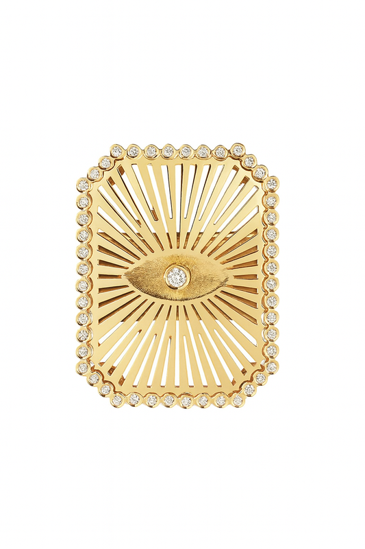 Tarot Ring - golden evil eye
