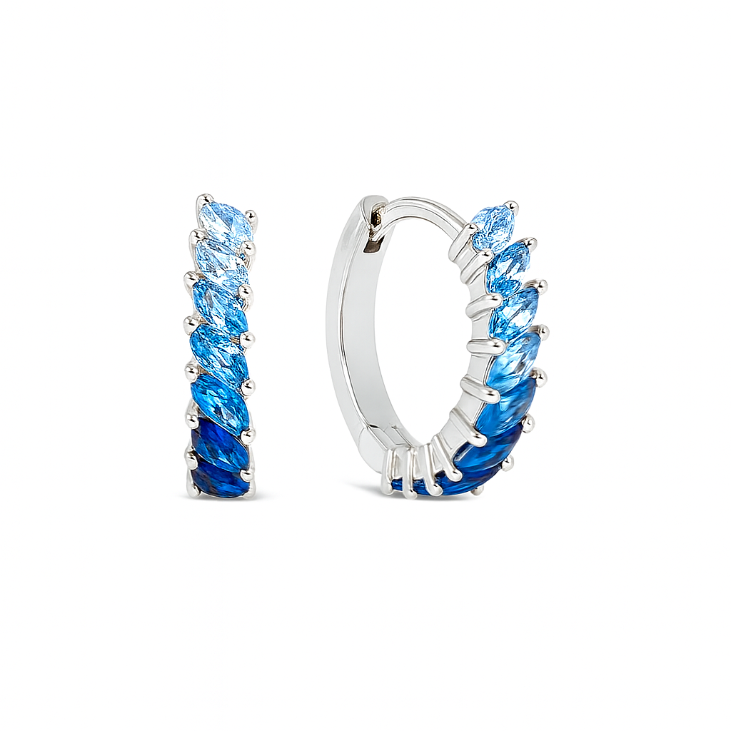 Argollas Rainbow Cuff - individuales  - Plata de ley 925