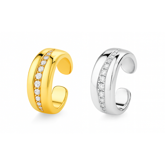 Ear cuff con brillos  - Plata de ley 925