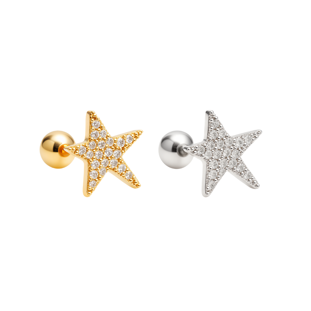 Stud estrella asimétrica - Acero inoxidable