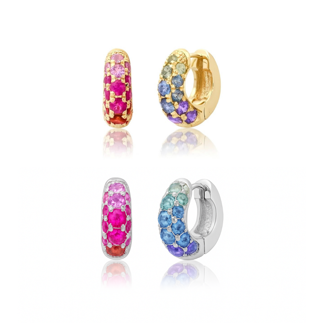 The Rainbow Cuff - Asimétricos - Plata de ley 925