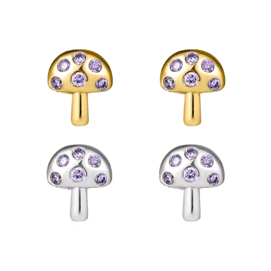 Stud de hongos (mini) - Plata de ley 925