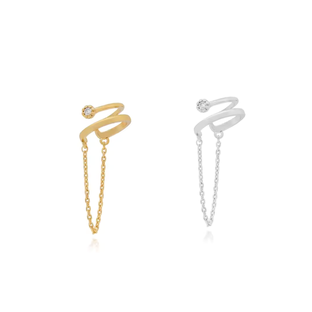 Ear cuff con cadenas