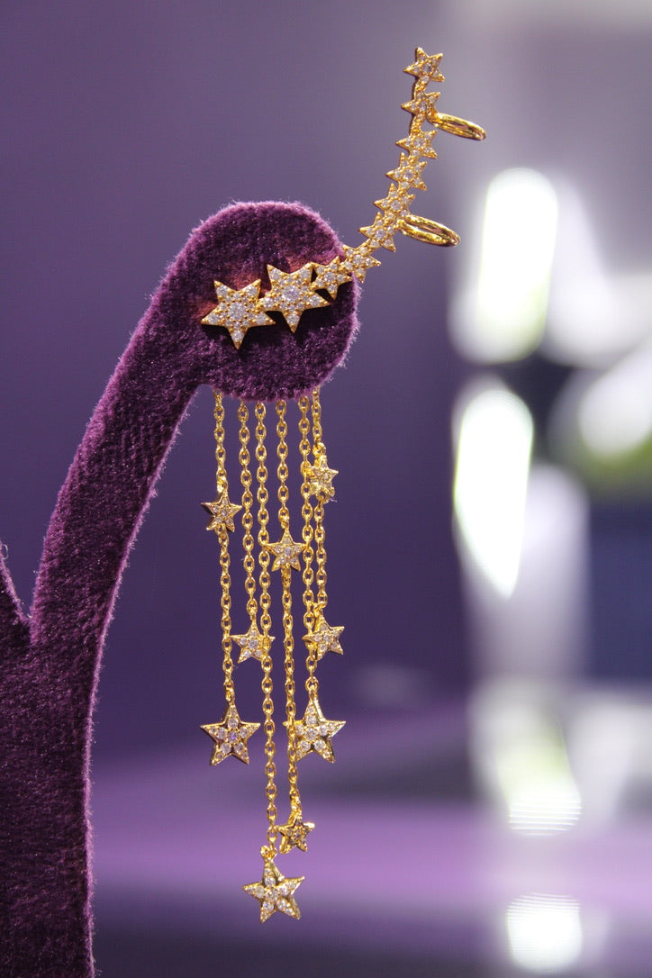 Starfall Ear Cuff - incluye el broche de flecos