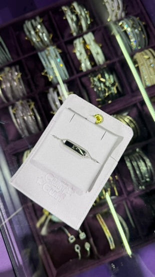 Pulsera para grabar de plata de ley 925 con baño de oro