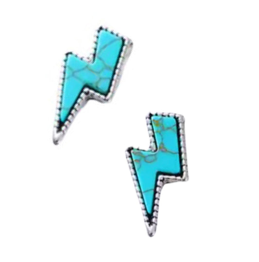 Zarcillos rayo turquesita - par