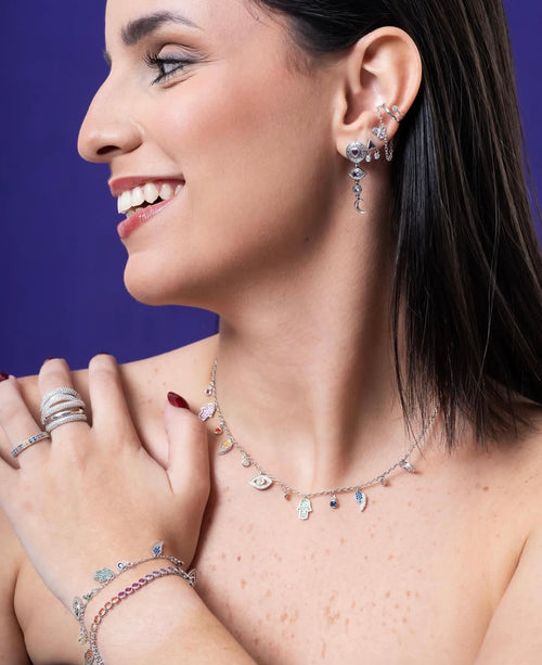 Set The hamsa & evil necklace
