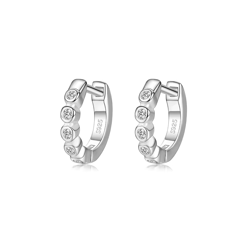 Argollitas mini dots - Plata de ley 925