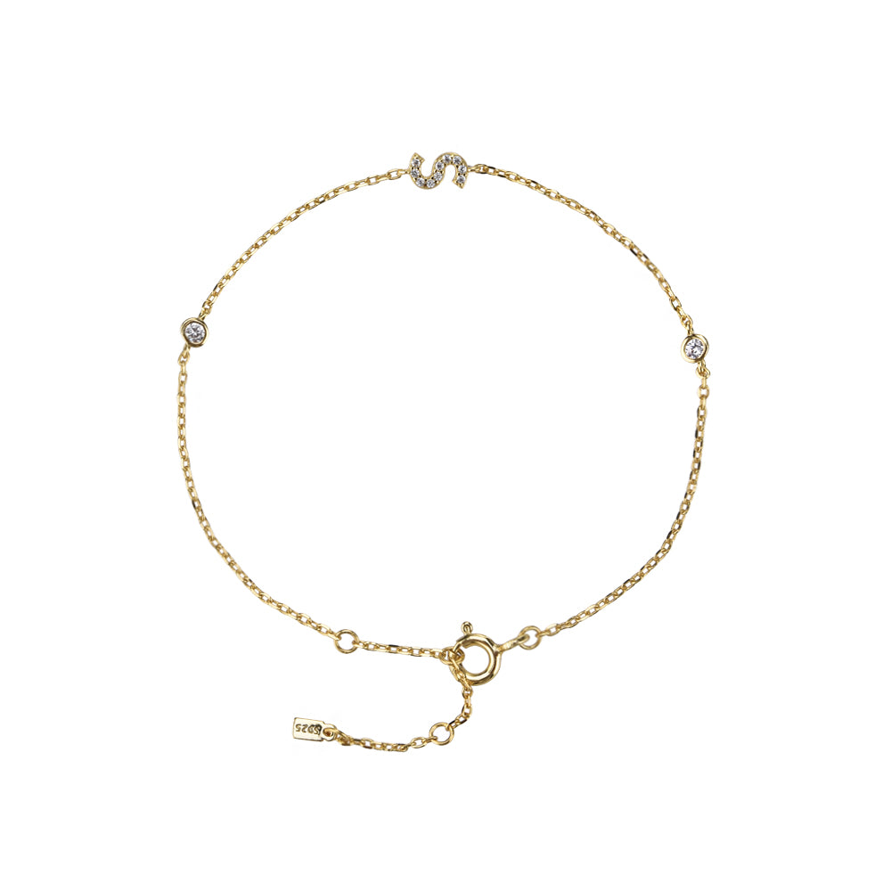 Pulsera de inicial plata 925