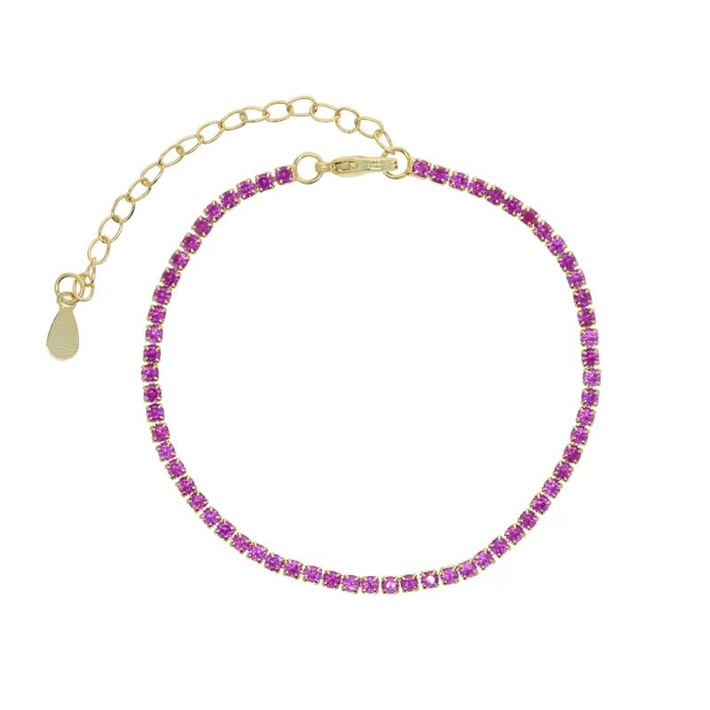 Pulsera de tennis dorada