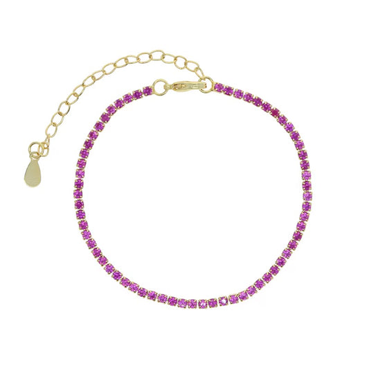 Pulsera de tennis dorada