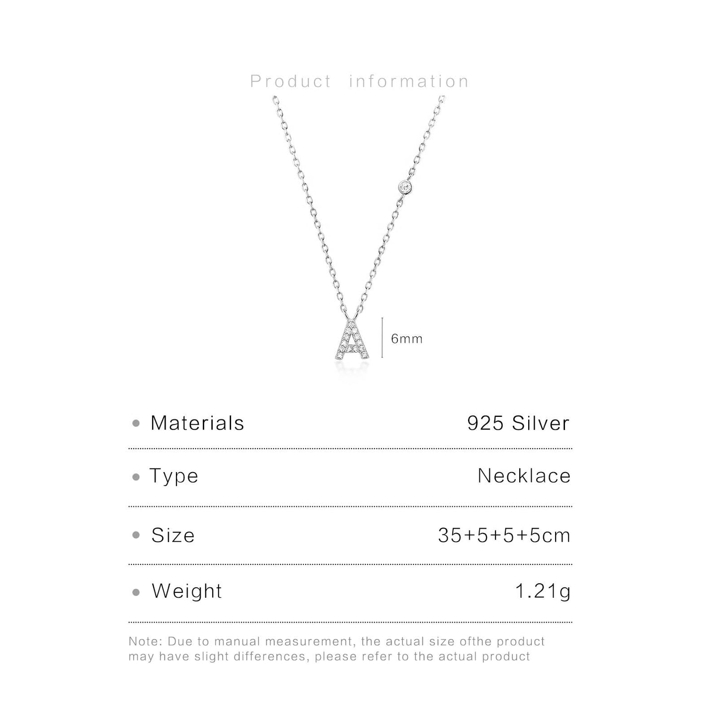 Collar de inicial - Plata de ley 925