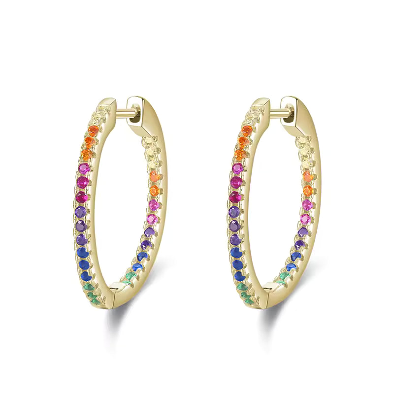 Hoops multicolor - Plata de ley 925