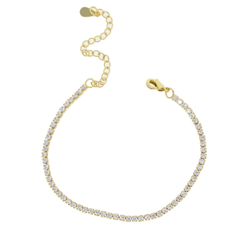 Pulsera de tennis dorada