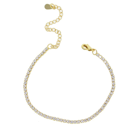 Pulsera de tennis dorada