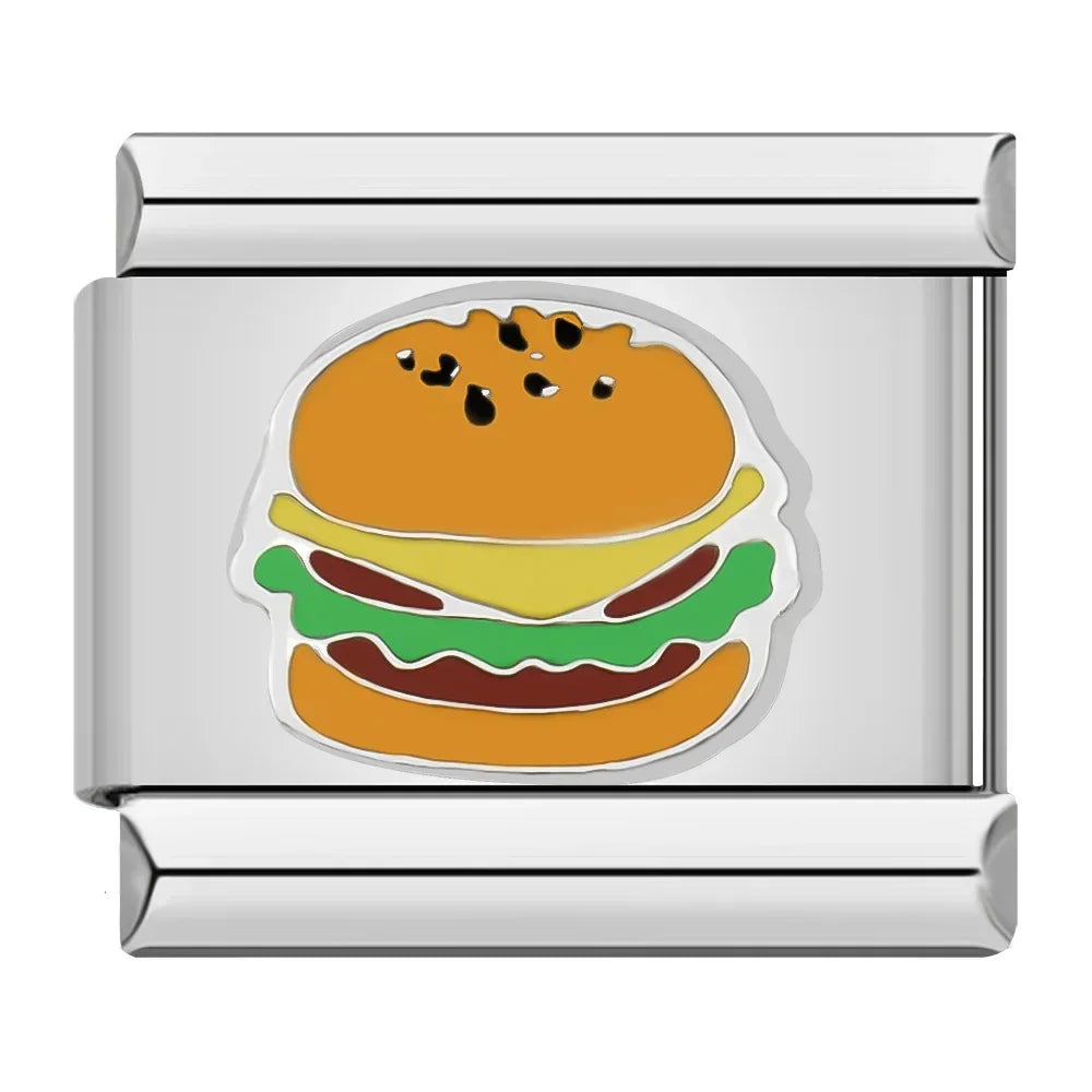 Italian bracelet plano - comida - hamburguesa