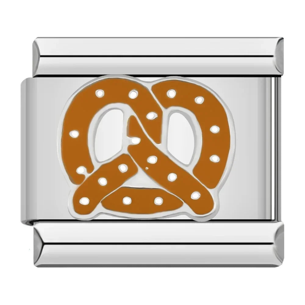 Italian bracelet plano - comida - pretzel