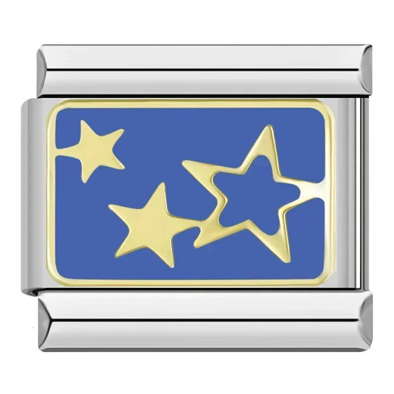 Italian bracelet plano - estrella azul