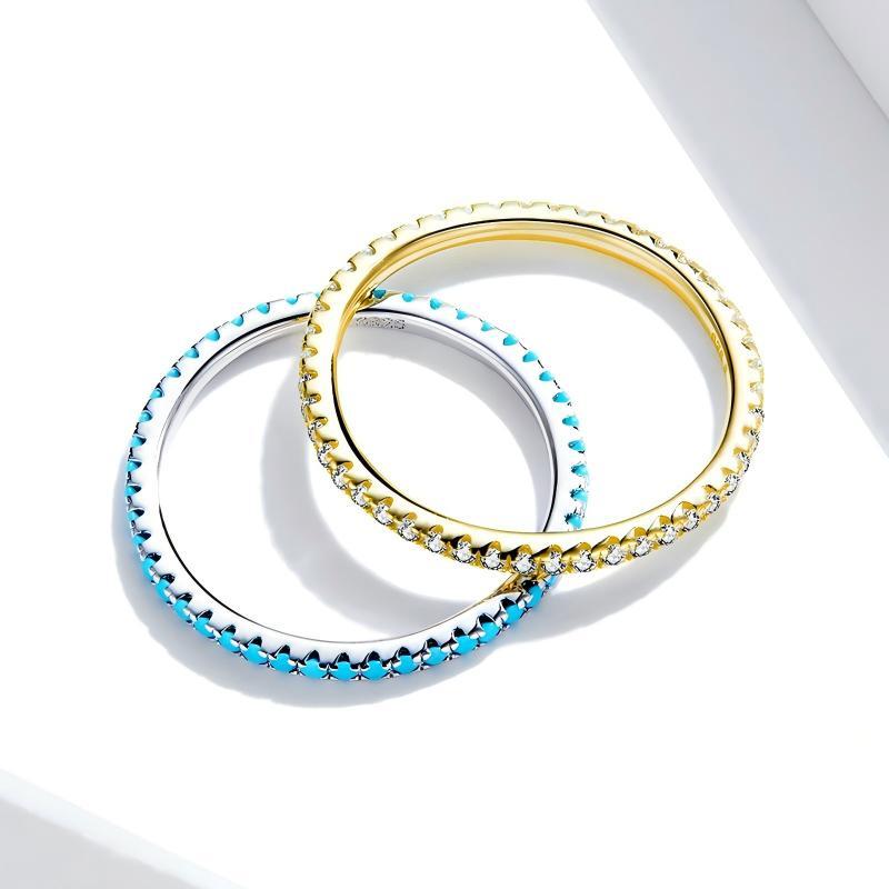 Infinity band anillo turquesa - Plata de ley 925
