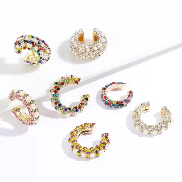 Ear cuff Cristina - Perlas con brillos