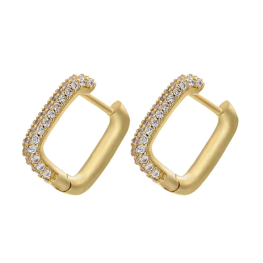 Square hoops - dorado - Plata de ley 925