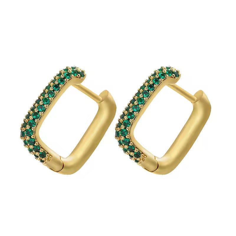 Square hoops - dorados - Plata de ley 925