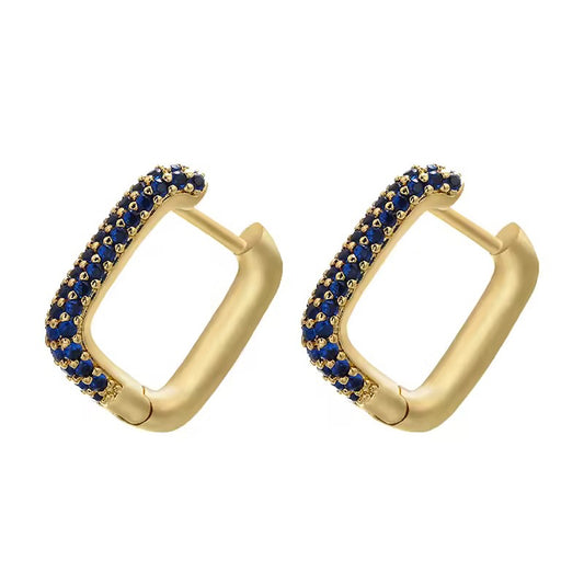 Square hoops - dorados - Plata de ley 925