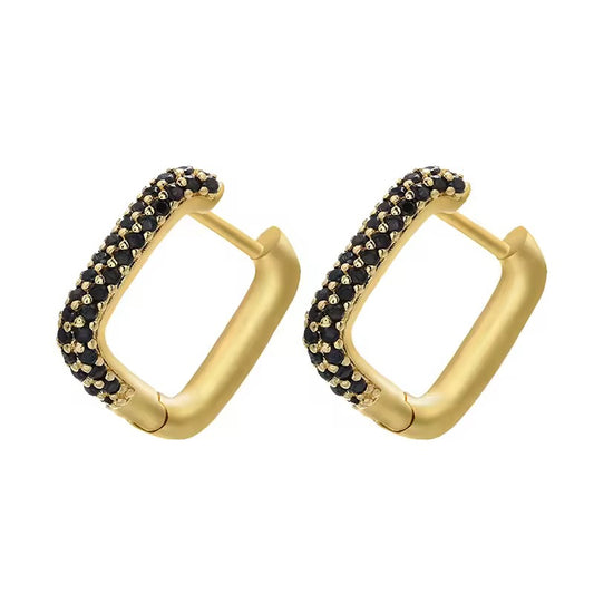 Square hoops - dorados - Plata de ley 925