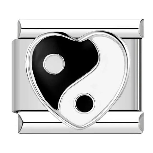 Italian bracelet plano - yin yang corazón