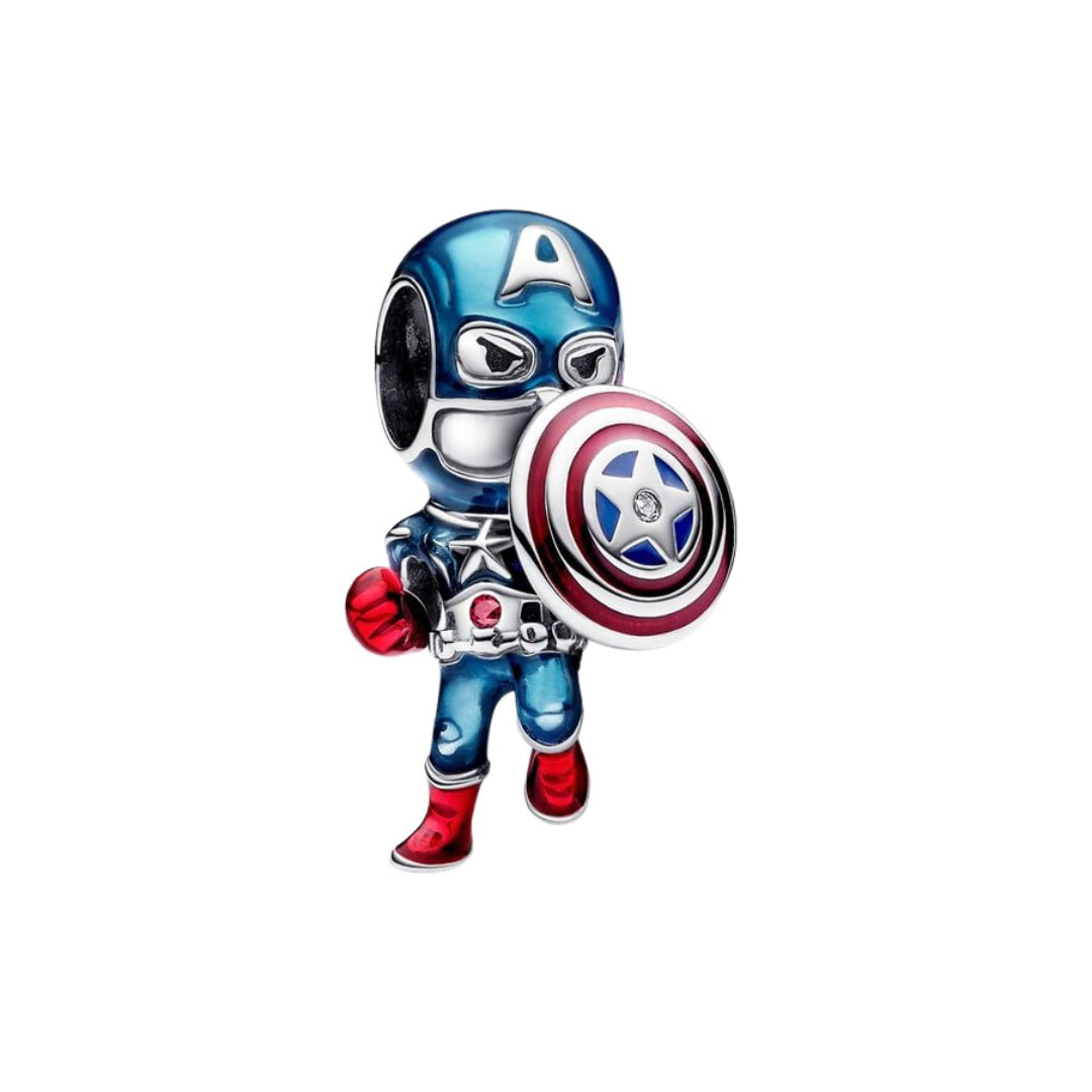 Charm de plata 925 - capitán américa