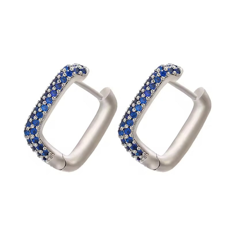 Square hoops - plateados - Plata de ley 925