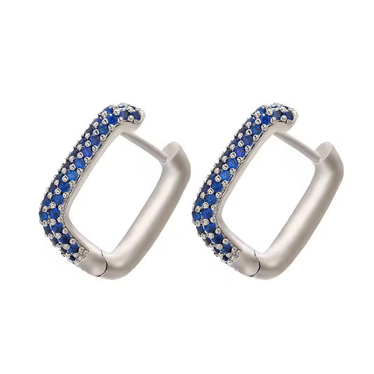 Square hoops - plateados - Plata de ley 925