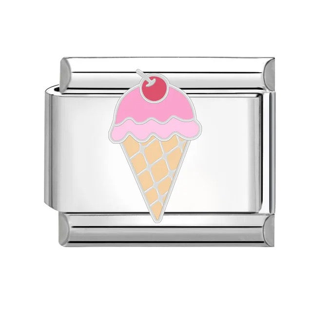 Italian bracelet plano - helado rosado