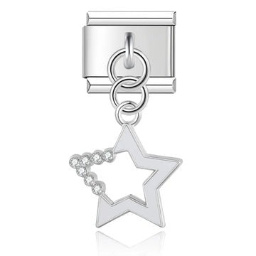 Italian bracelet colgante - estrella con brillos
